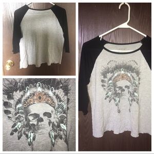 Native American Headdress Baseball Tee